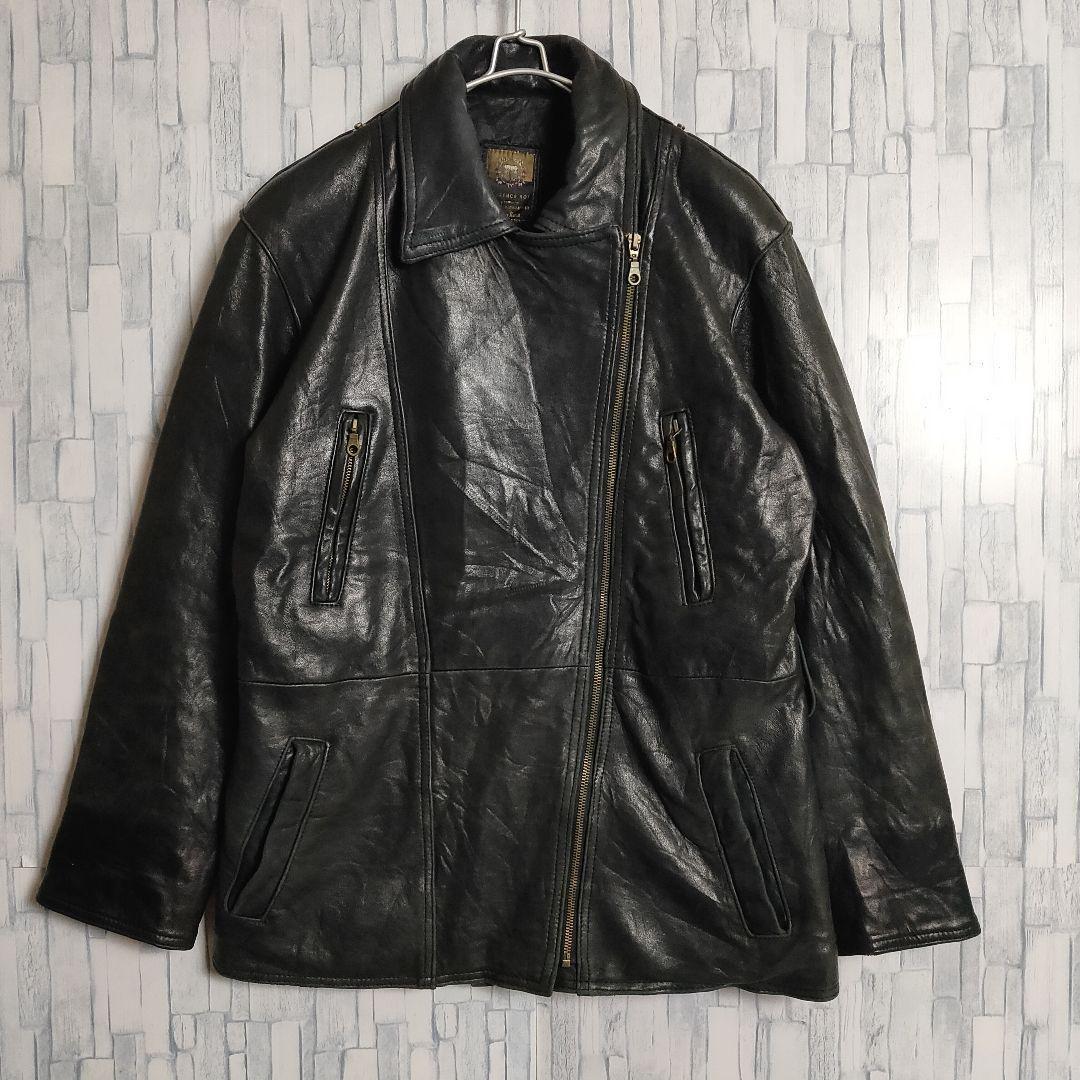 本革 シングル ライダースジャケット レザージャケット アウター ジップアップ