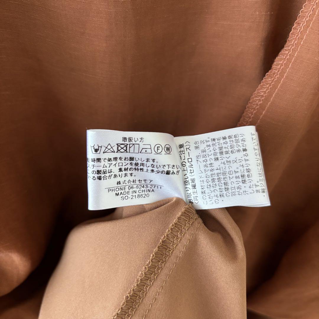 新品　ATELIER SIX リネン混　ティアードワンピース　テラコッタ