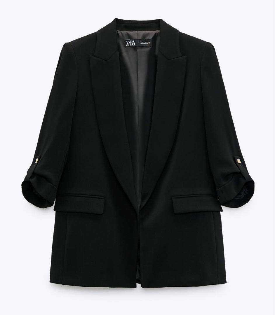 ZARA ロールアップスリーブブレザーファッション