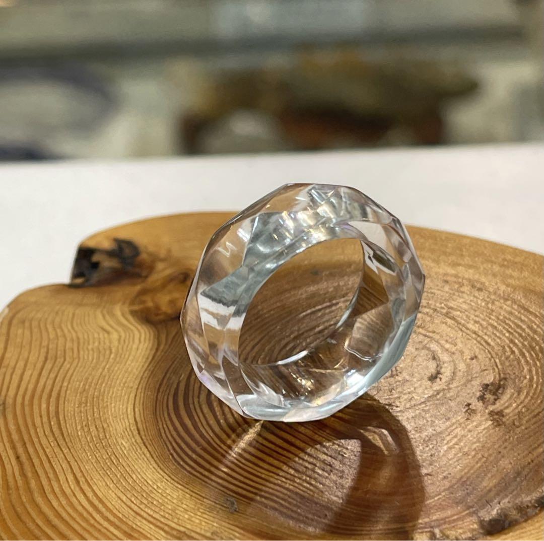 厳選　ガネッシュヒマール産ヒマラヤ水晶　くりぬきリング13号　手作り カット