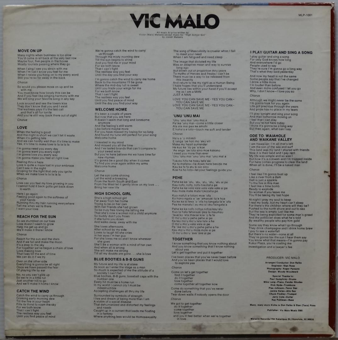 洋楽 VIC MALO / Vic Malo /1979 Mataele Hawaii
