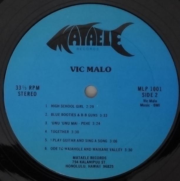洋楽 VIC MALO / Vic Malo /1979 Mataele Hawaii