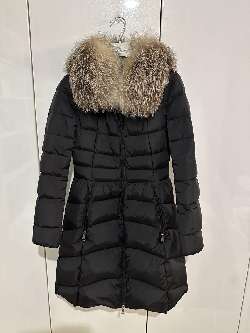 MONCLER ブラック ロングダウンジャケット MONCLER ブラック ロングダウンジャケット