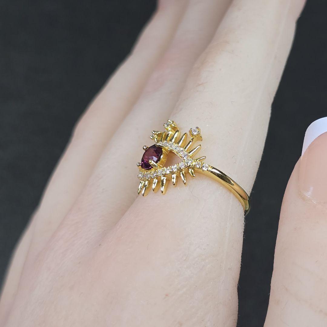 ロードライトガーネット　evil eye　リング　ロードライトガーネット　指輪