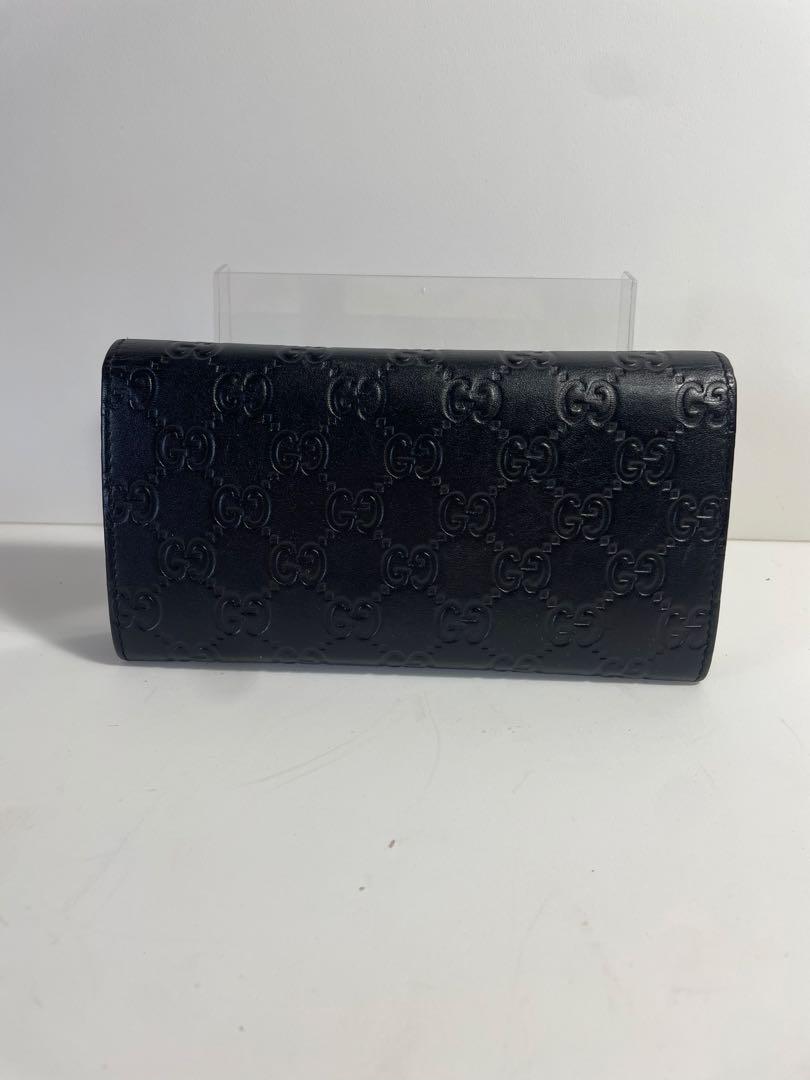 GUCCI ブラック 長財布 エンボスロゴ
