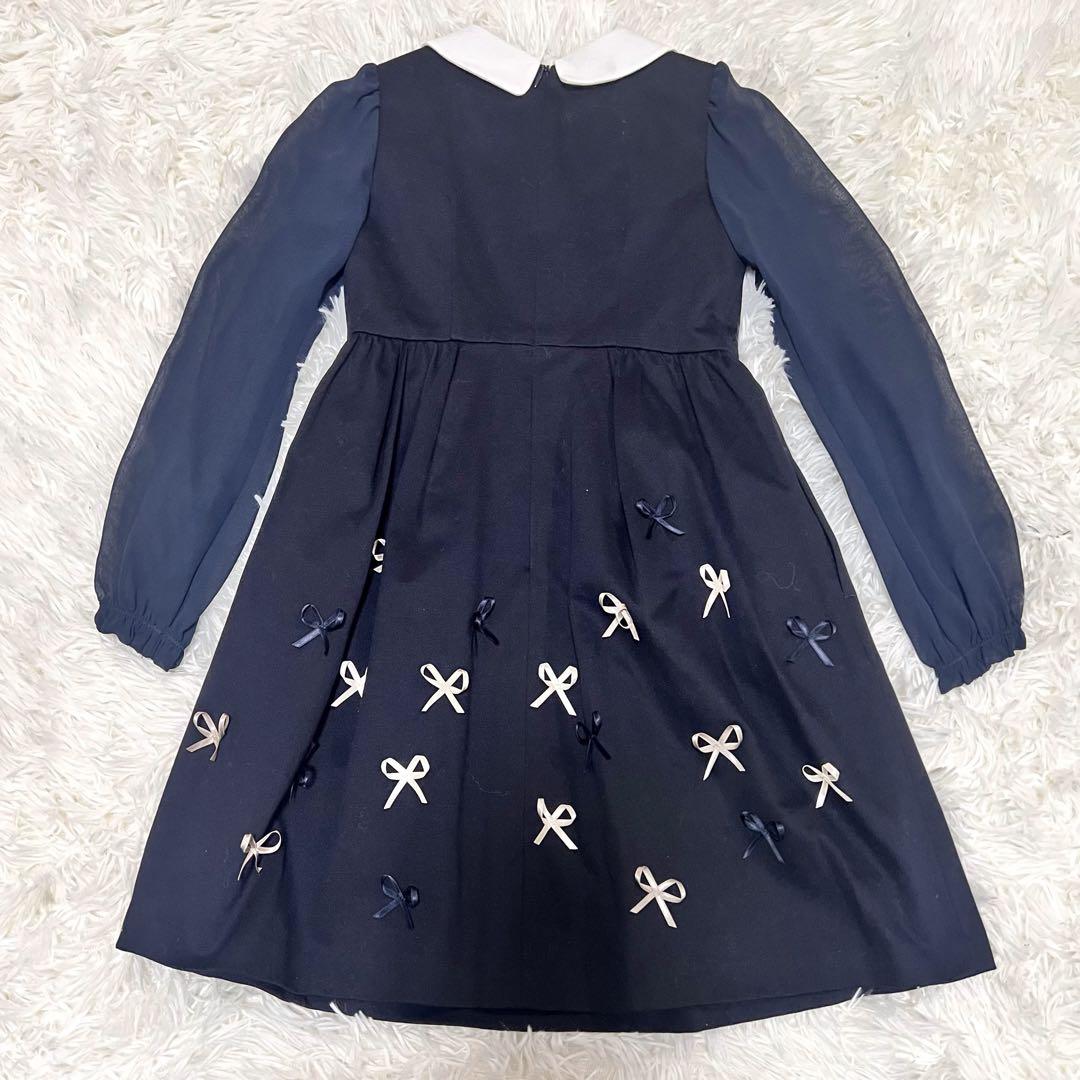 美品　トッカ　プリムジャージーワンピース　120 入学　卒園　セレモニー　リボン