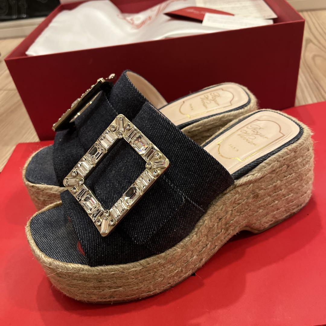 美品！　Roger Vivier デニムサンダル　36号 美品！ Roger Vivier デニムサンダル 36号