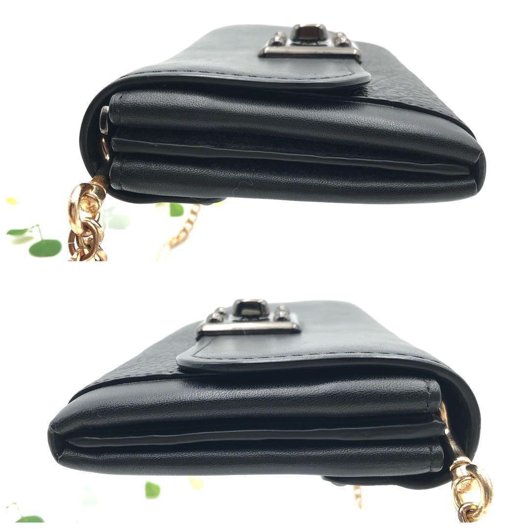 コーチ COACH 長財布 チェーンウォレット ターンロック 黒