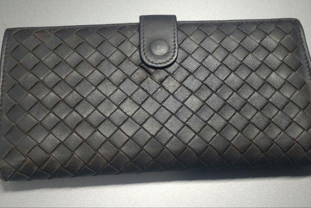 Bottega Veneta イントレチャート　ダークブラウン　長財布　箱付き