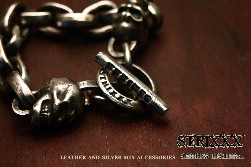 23　２スカル　フラットあずきブレスレット STRIXXX