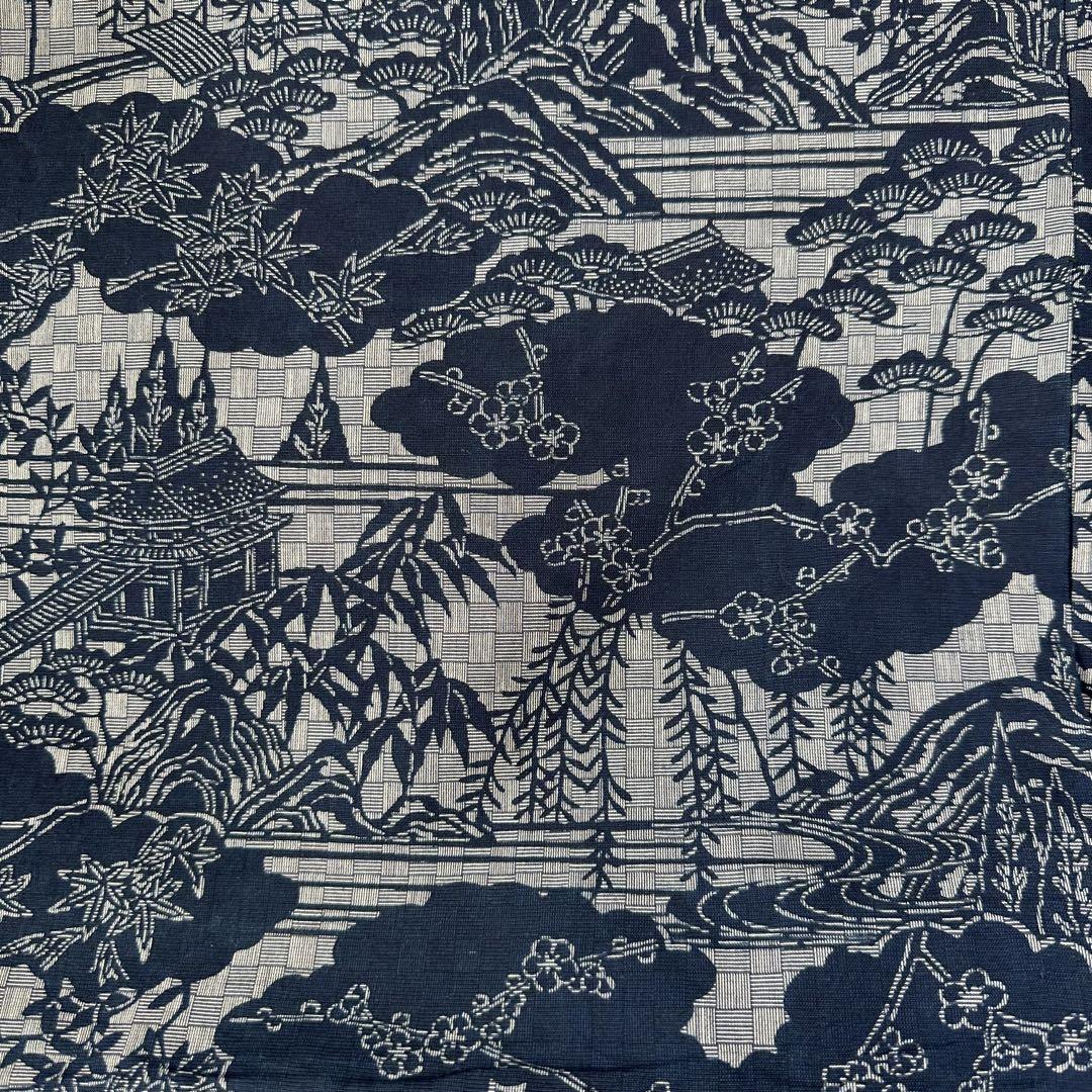 超美品　逸品　両面染　綿縮　本染浴衣　浴衣 着物　夏物　158㎝　濃紺