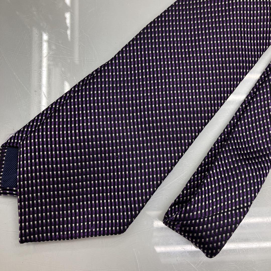 美品　エルメネジルド・ゼニア　クチュール　ネクタイ　サークルドット　シルク ZEGNA エルメネジルドゼニア ネクタイ シルク おしゃれ 8cm幅