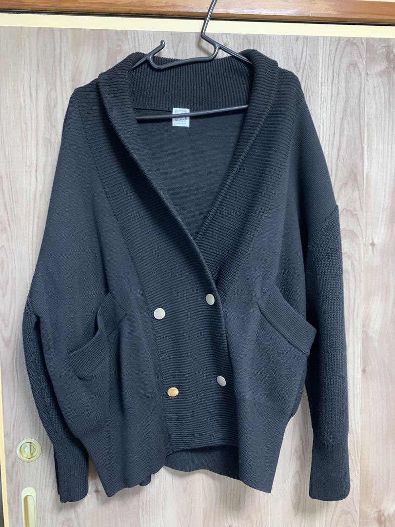 Double-breasted Shaggy knit Cardigan – L'AUBE BLANC