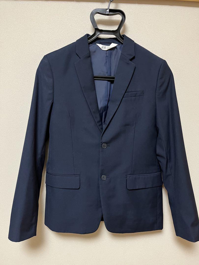 H&M 紺色　ネイビー スーツ158 卒業式 フォーマル