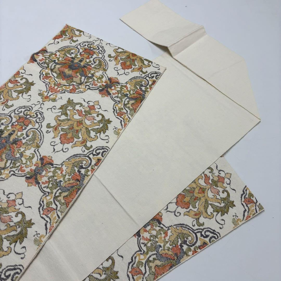 名古屋帯 正絹お華 更紗 紬 八寸 素敵なデザイン T-2153