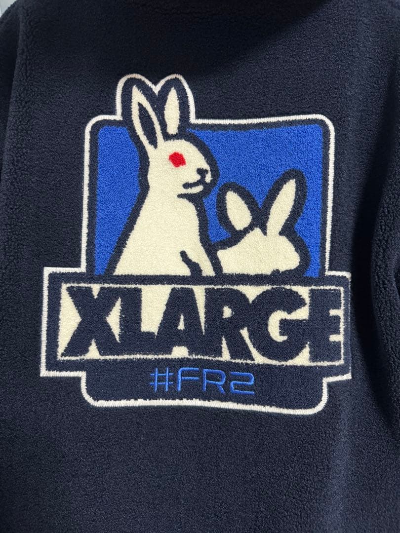 FR2 XLARGE フリースパーカー ネイビー FR2 XLARGE フリースパーカー ネイビー