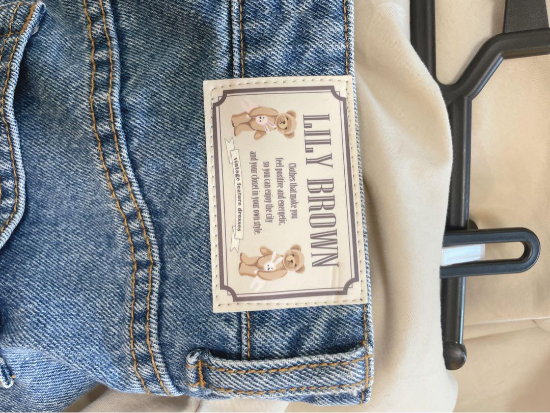 LILY BROWN LilyBearタックデニムパンツ