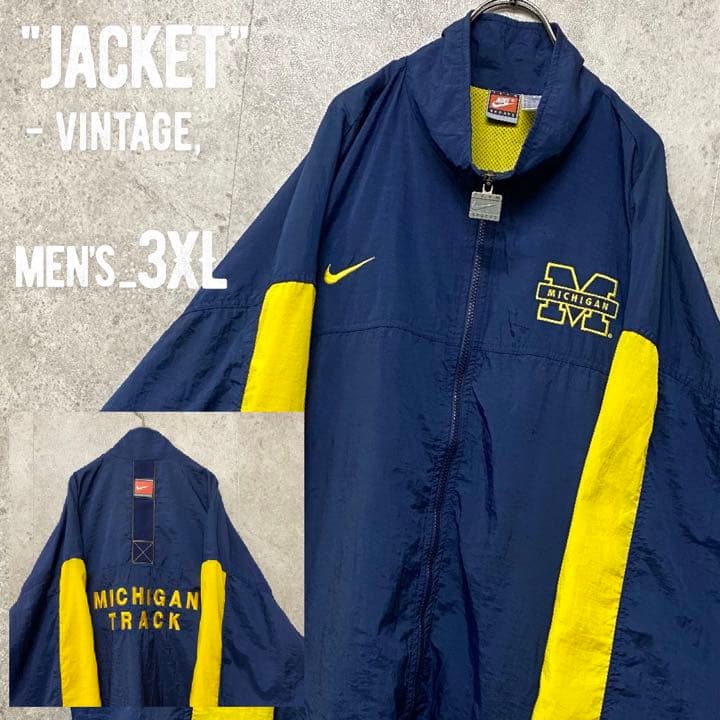 ナイロンジャケット レア○90《ナイキ》ミシガン大学 カレッジ刺繍