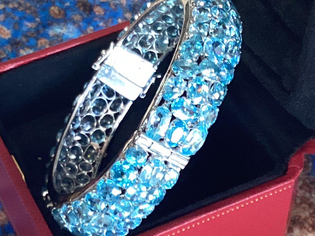 にっこりなし様専用❣️大特価!!!天然ブルートパーズブレスレット20.00ct 画像13