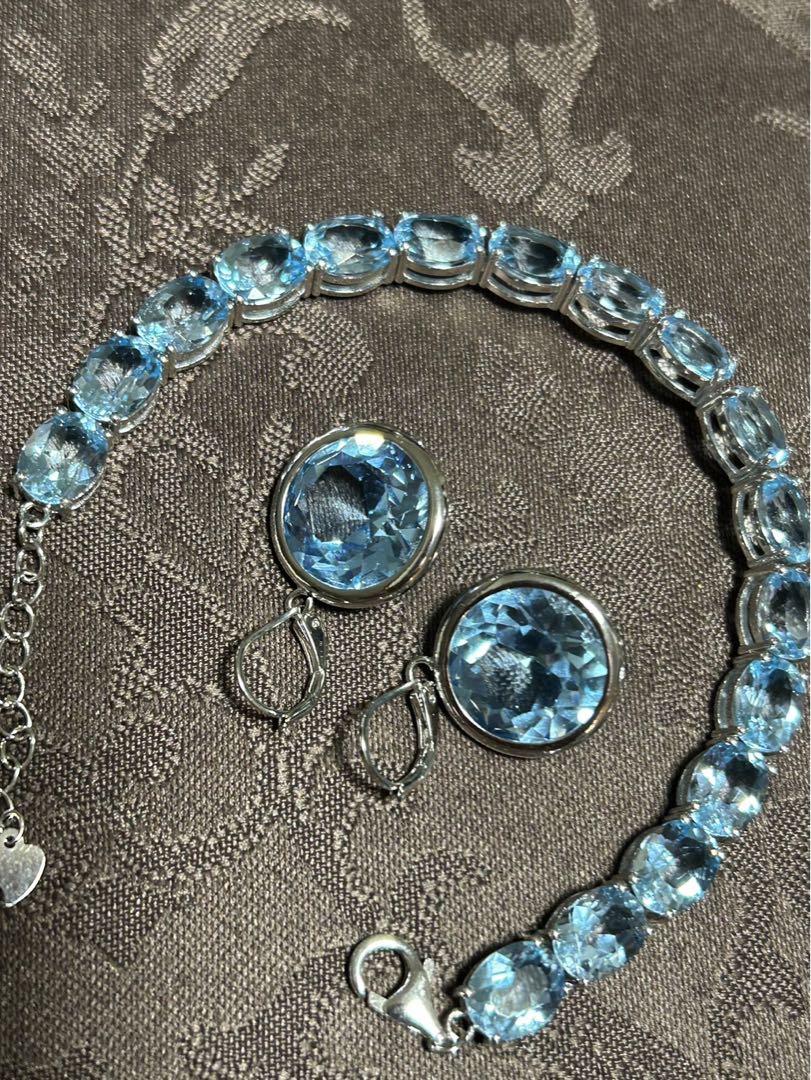 にっこりなし様専用❣️大特価!!!天然ブルートパーズブレスレット20.00ct 画像3