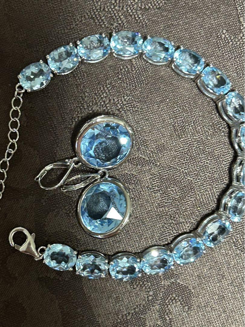 にっこりなし様専用❣️大特価!!!天然ブルートパーズブレスレット20.00ct 画像7