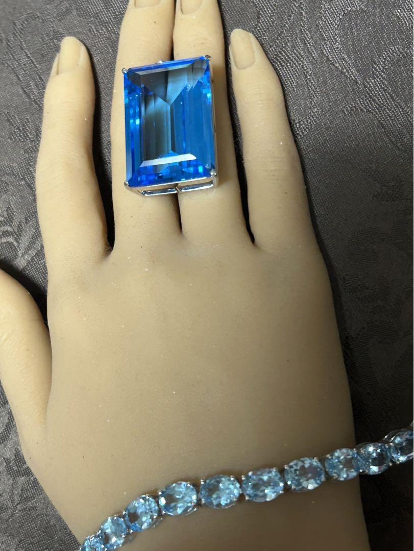 にっこりなし様専用❣️大特価!!!天然ブルートパーズブレスレット20.00ct 画像9