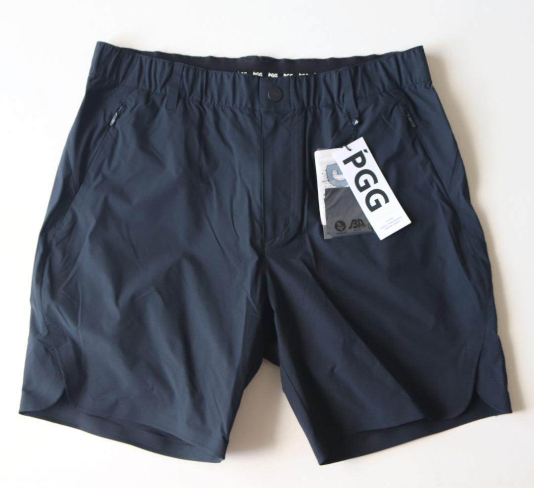 165 PGG 新品タグ付き ストレッチ ハーフパンツ ショートパンツ 4 M 新品タグ付き【PGG】4WAY高密度ストレッチ ショートパンツ 濃紺