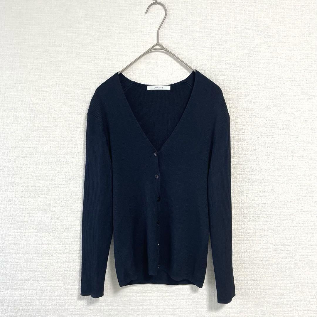 ANAYI アナイアセテートポリエステルアンサンブルネイビー