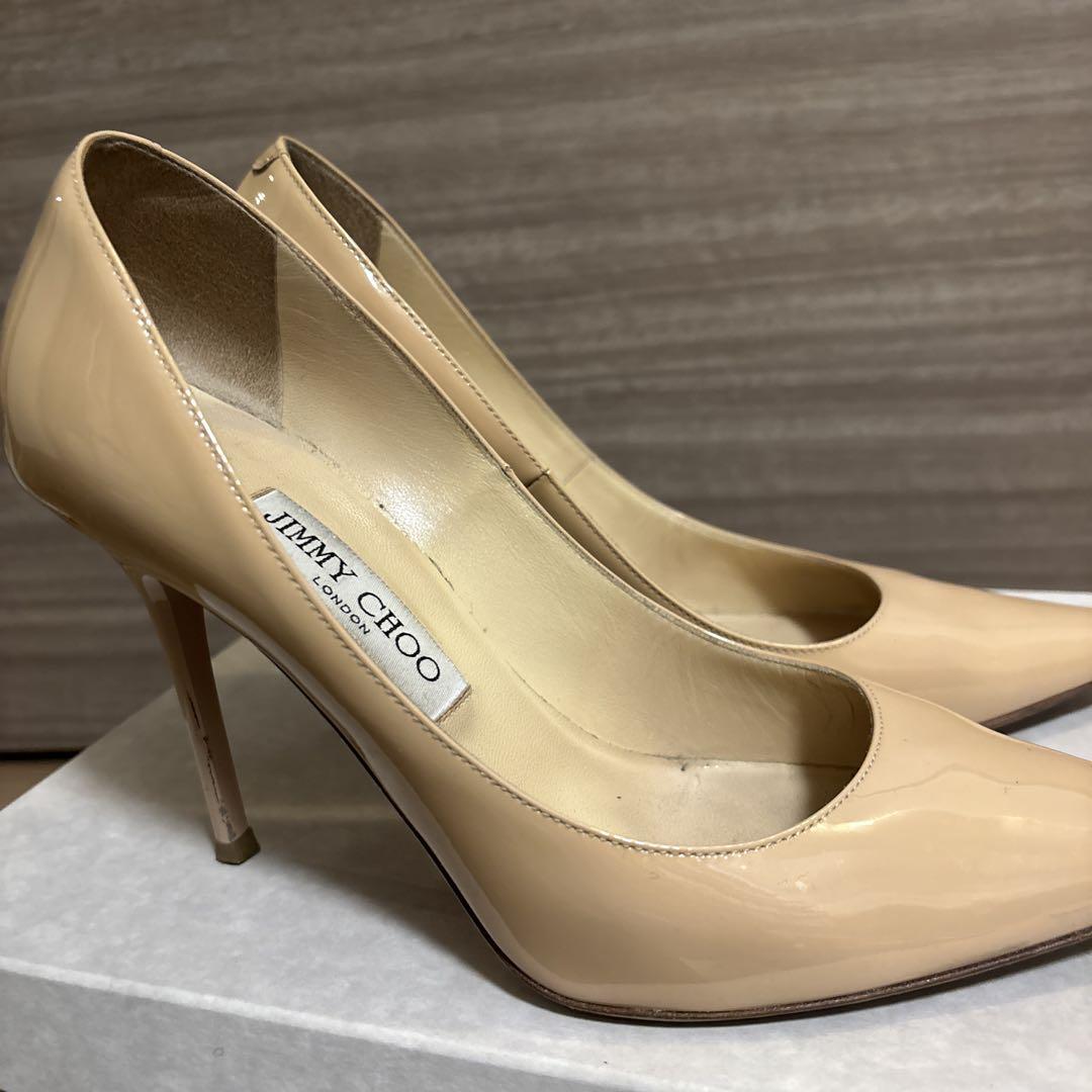 JIMMY CHOO ジミーチュウ ハイヒール ベージュ 10cm ピン