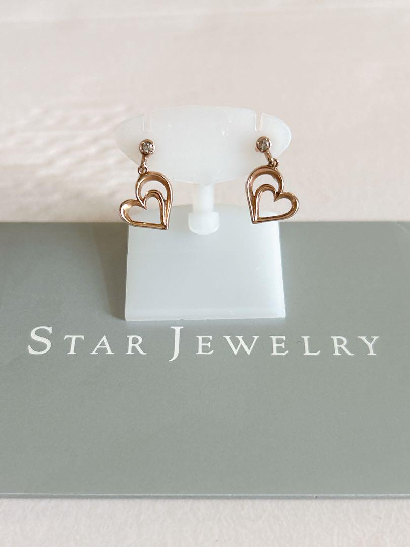 【STAR JEWELRY】K10 ハートイヤリング⟡.*
