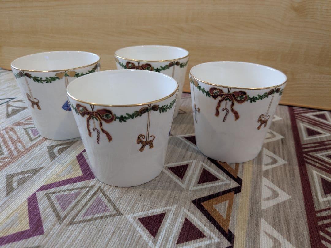 【美品】スターフルーテッド クリスマス サービングカップ ペアセット✖２　箱付き