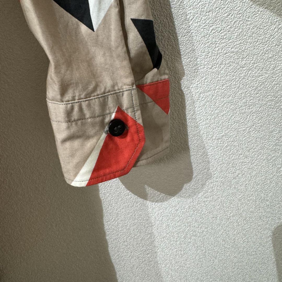 希少 美品 N.HOOLYWOOD 上質 総柄 燕尾シャツ ロングシャツ 画像5