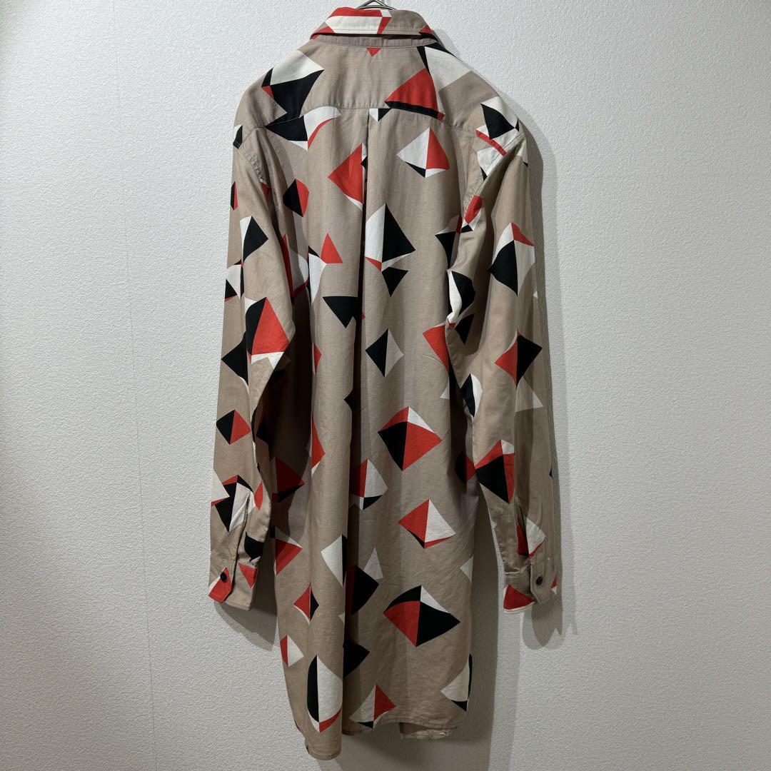 希少 美品 N.HOOLYWOOD 上質 総柄 燕尾シャツ ロングシャツ 画像8