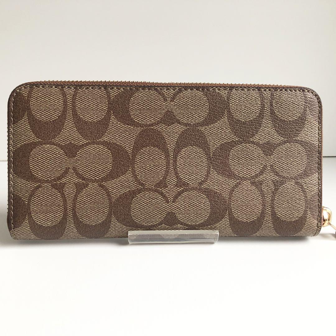 新品保管 COACH コーチ 長財布 シグネチャー　ベージュ