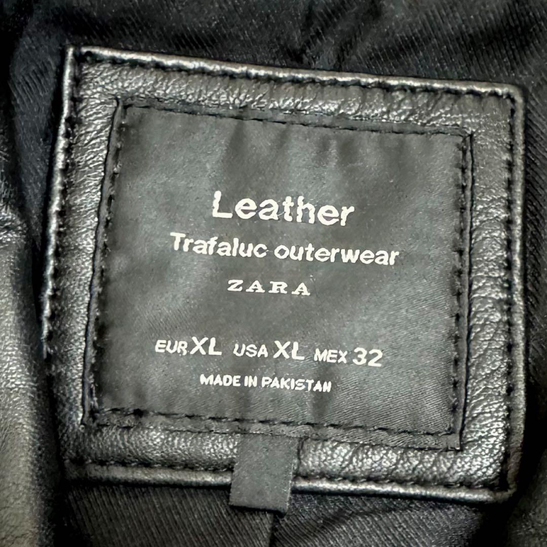 ✨️未使用✨️羊革✨️ZARA ダブルライダース 大きいサイズ XL ブラック ベルト