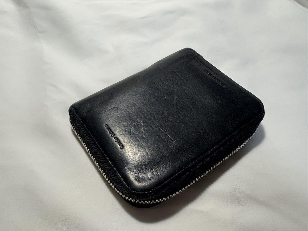 値下げ Hender Sheme レザー 二つ折り財布 黒