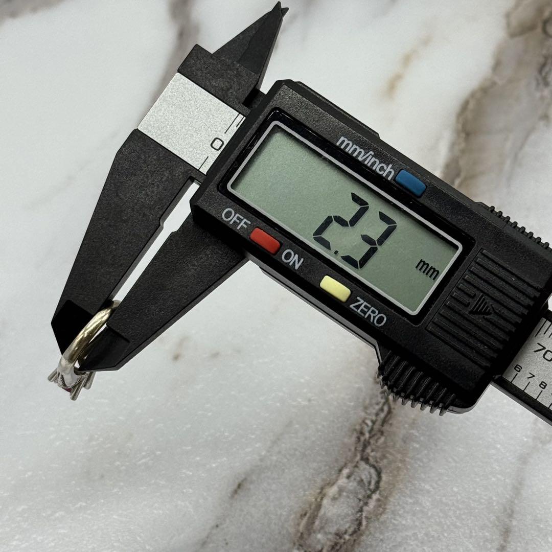 K14 ホワイトゴールド リング ルビー系ストーン 4号 上品 華奢デザイン
