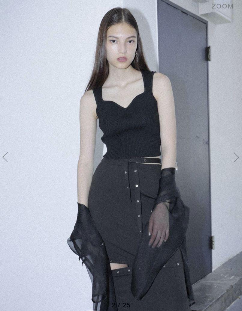 入荷nowオンラインストア LADY THE MELT round メルカリ - ブラック tops rib トップス