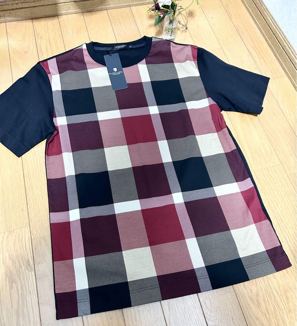 Dブラックレーベルクレストブリッジ★パネルチェック半袖Tシャツ新品M限定品