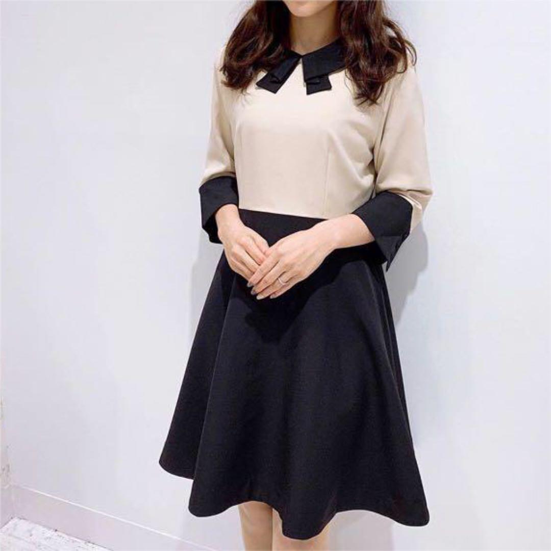 An MILLE バイカラーワンピース - メルカリ ショッピング超高品質 ワンピース デイジーリン フォクシー Royal 現行品 Lady ひざ丈ワンピース