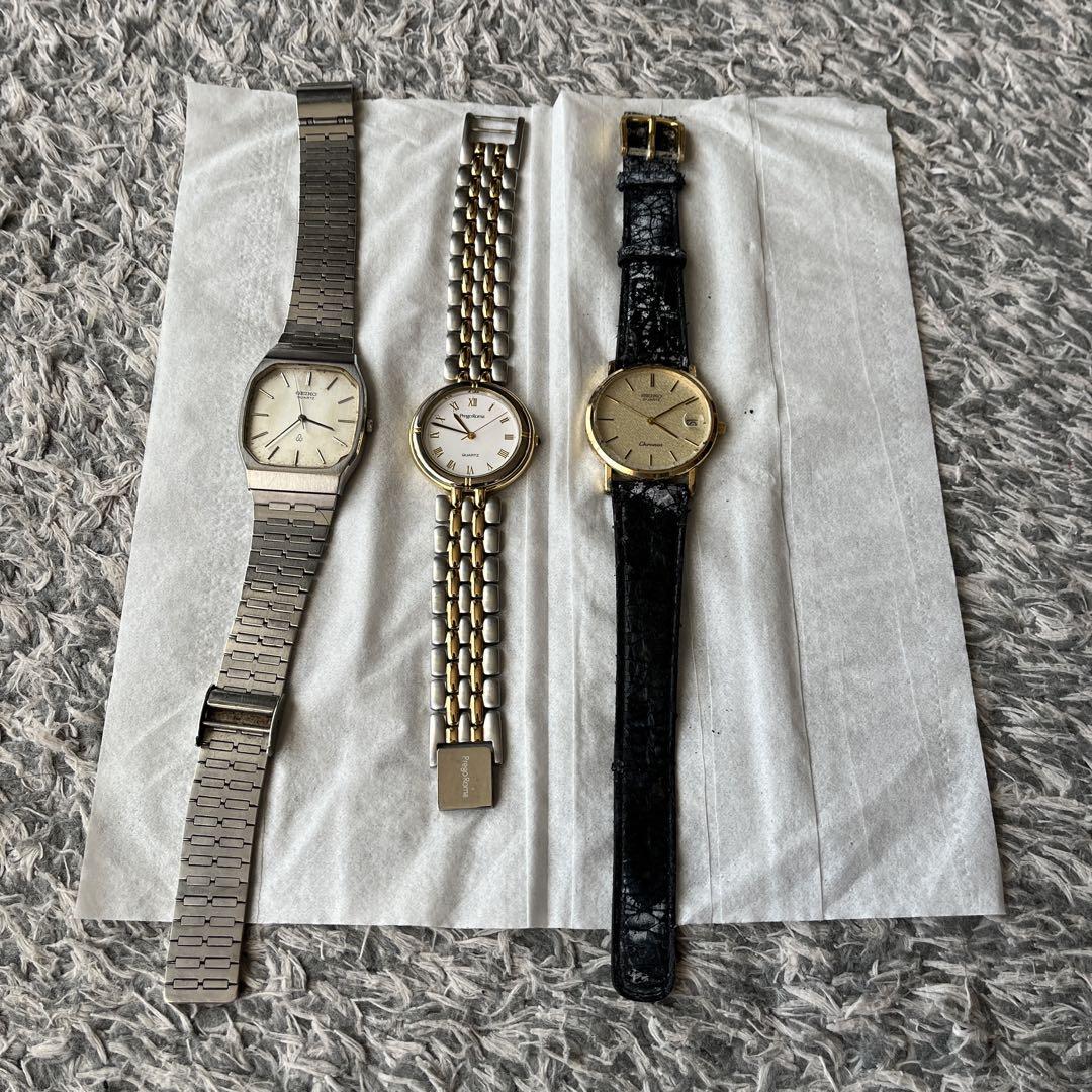 セイコー 2点PregoRomaクオーツ時計 3本セットジャンク