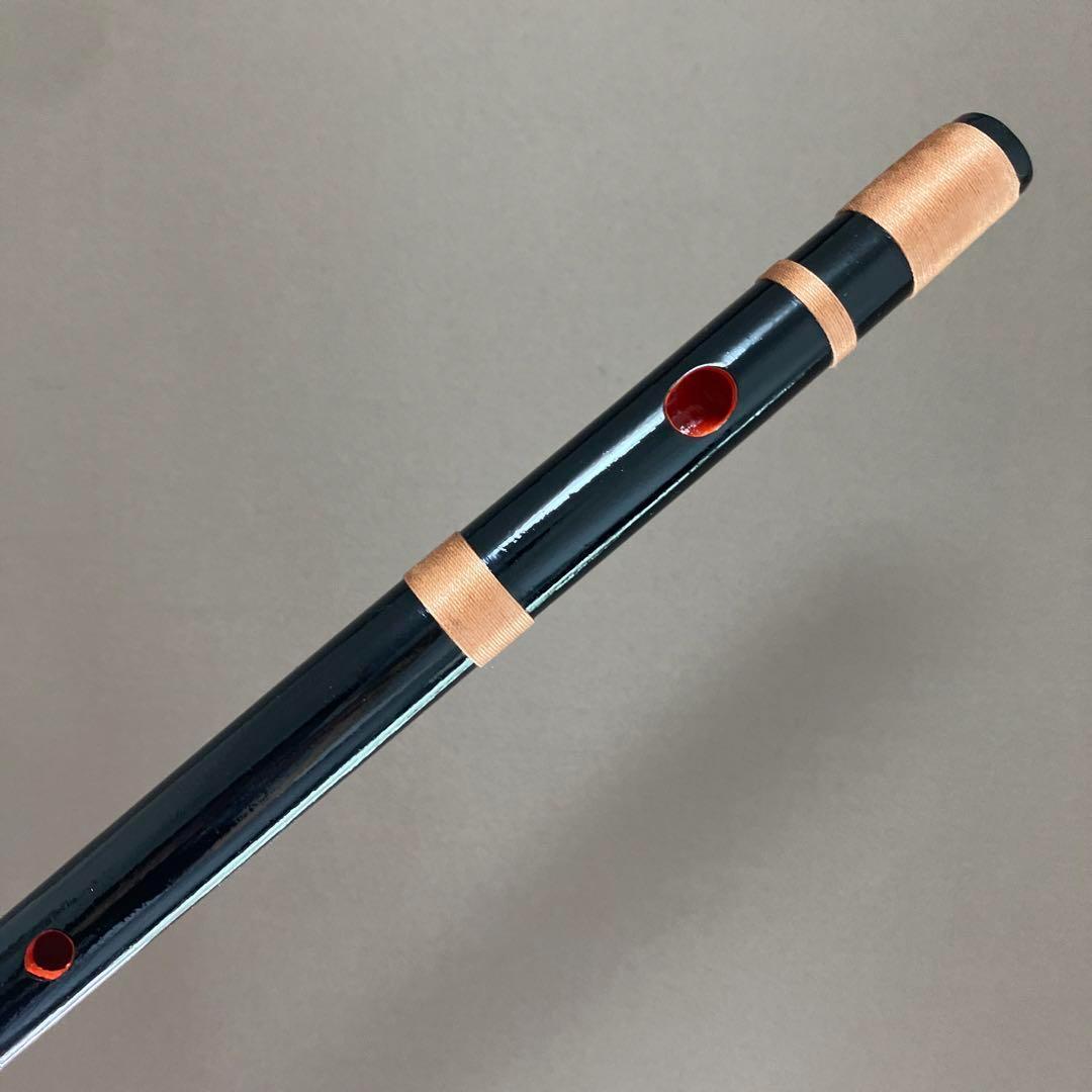 篠笛 五本調子A管 唄物 ドレミ調 黒塗 天地糸巻 MR5-35 西洋音階
