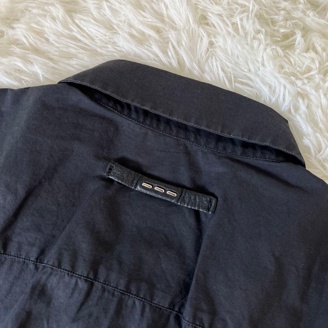 現行タグ FENDI シャツ 半袖 レザーポケット ブラック Mサイズ 39M Fendi WWW_HOMU-JOURNEY_COM