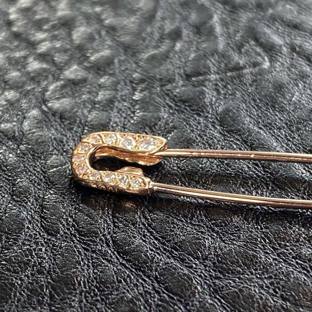 バーゲンで 希少 クロムハーツ 安全ピン パヴェダイヤ セーフティピン 22k 小物