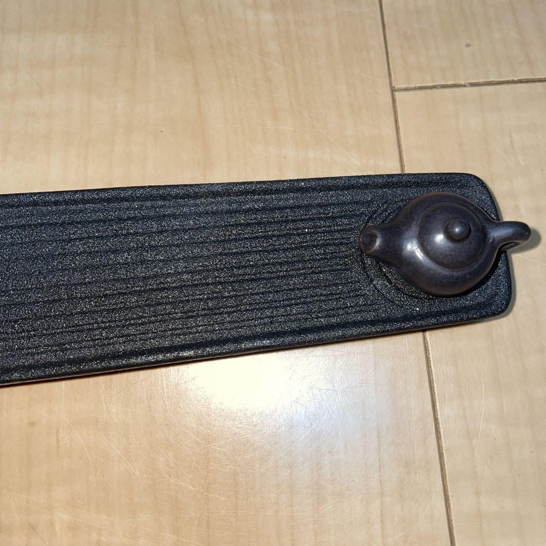 ★お香の滝 黒陶器香立て 陶器スティック香炉 ホーム