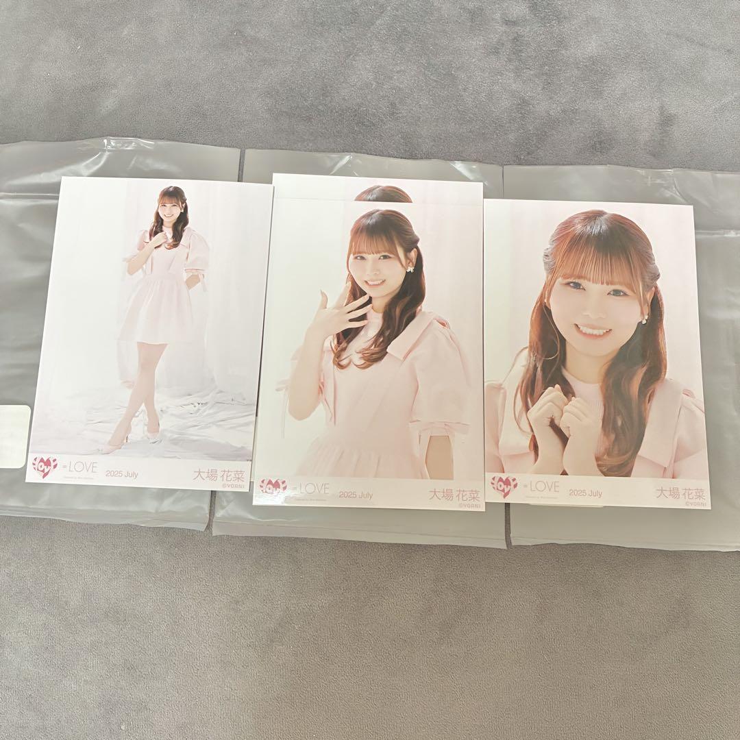=LOVE 大場花菜 6周年衣装② 直筆 生写真 大場花菜 生写真 3種コンプ ＝LOVE イコラブ 6周年コンサート