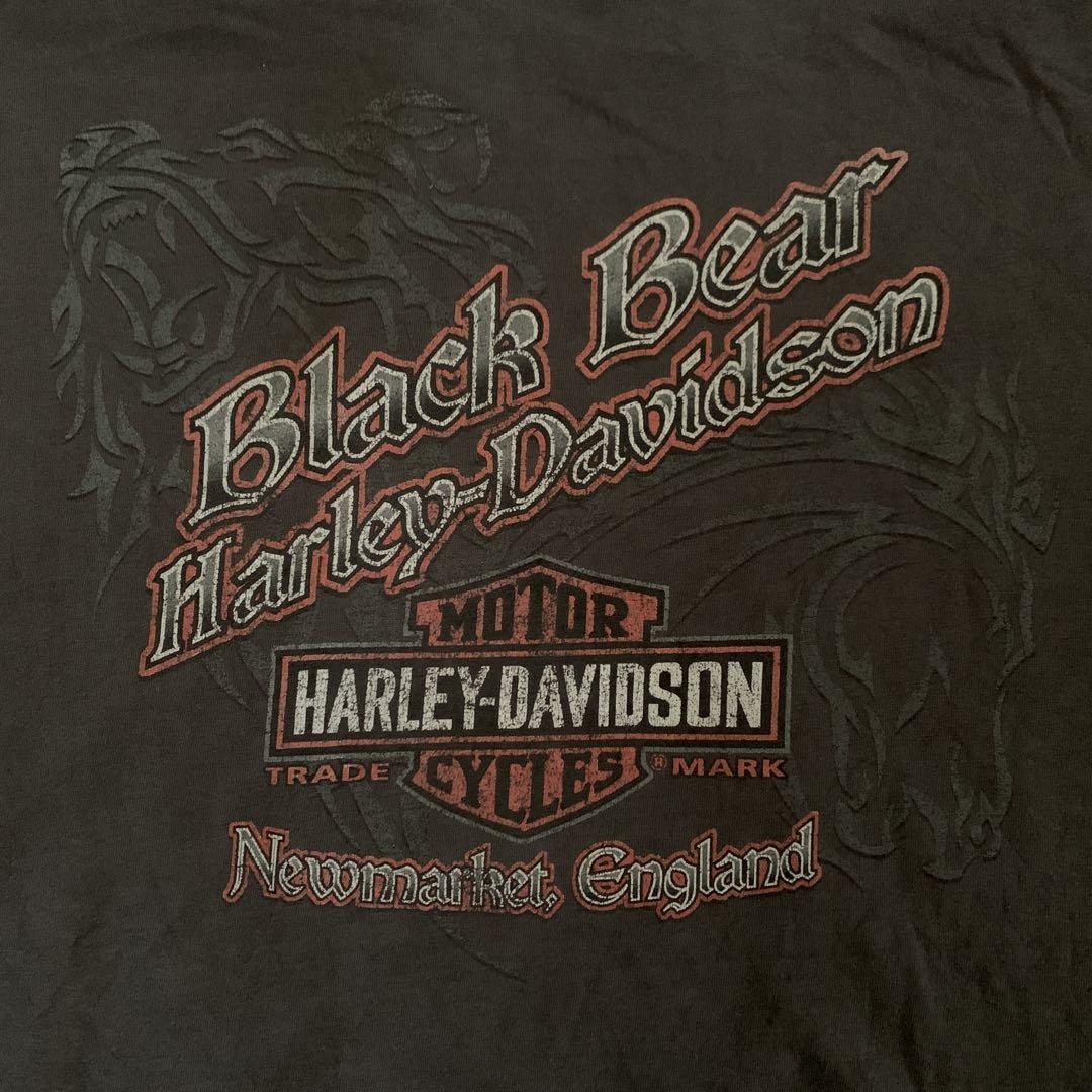 Harley-Davidson ポケット　Tシャツ　フェード　ブラック　スカル