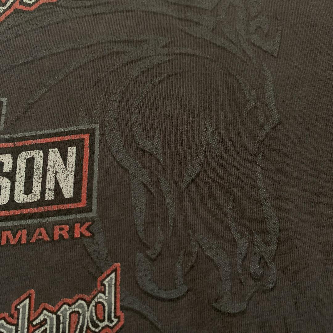 Harley-Davidson ポケット　Tシャツ　フェード　ブラック　スカル