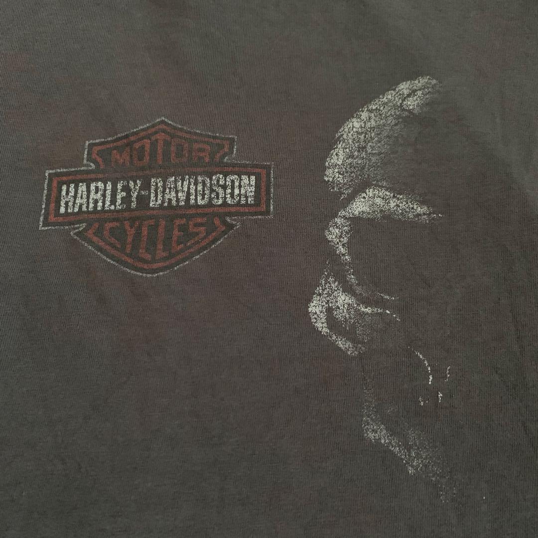 Harley-Davidson ポケット　Tシャツ　フェード　ブラック　スカル
