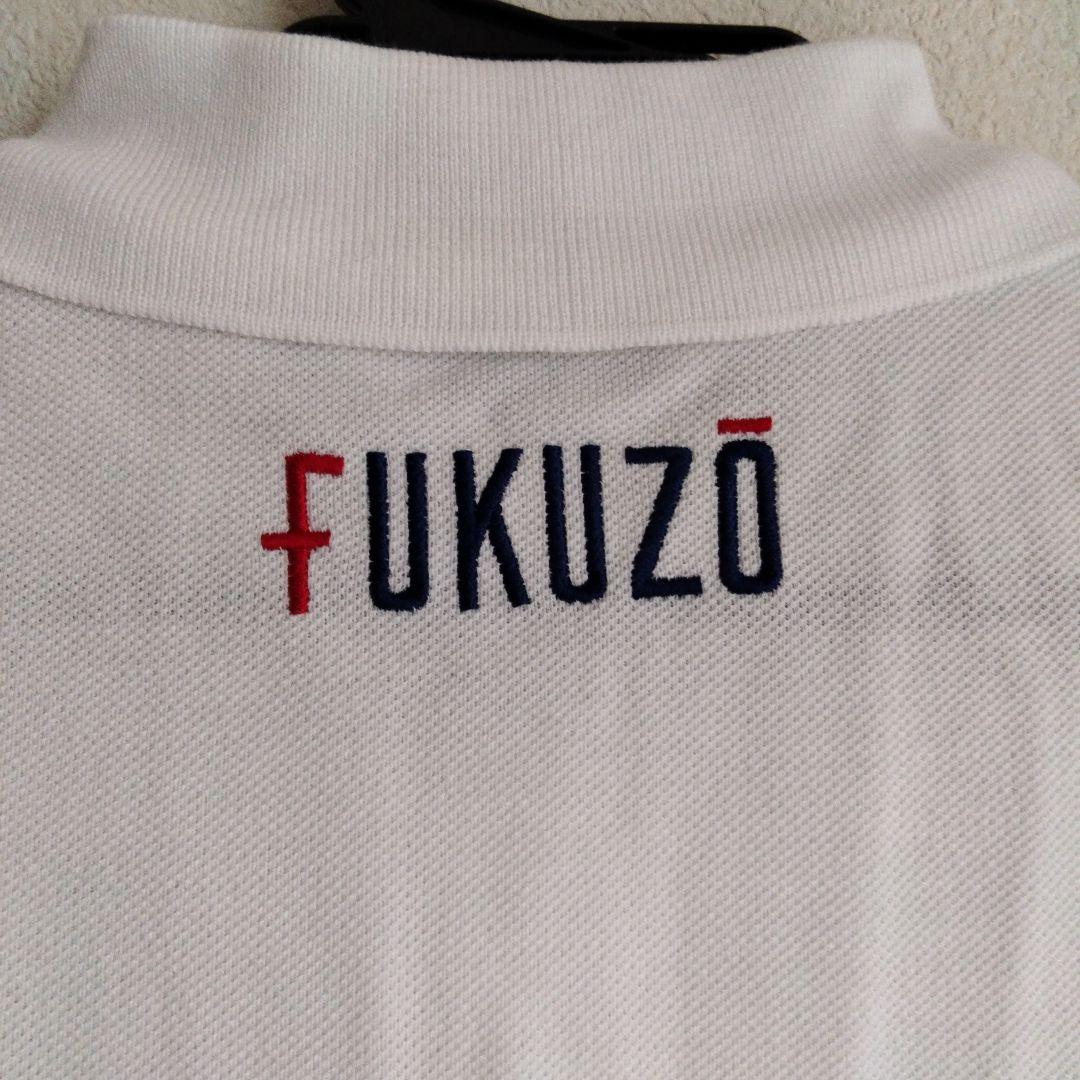 新品タグ付☆Fukuzō 半袖 白 ポロシャツ 刺繍 タツノオトシゴ L